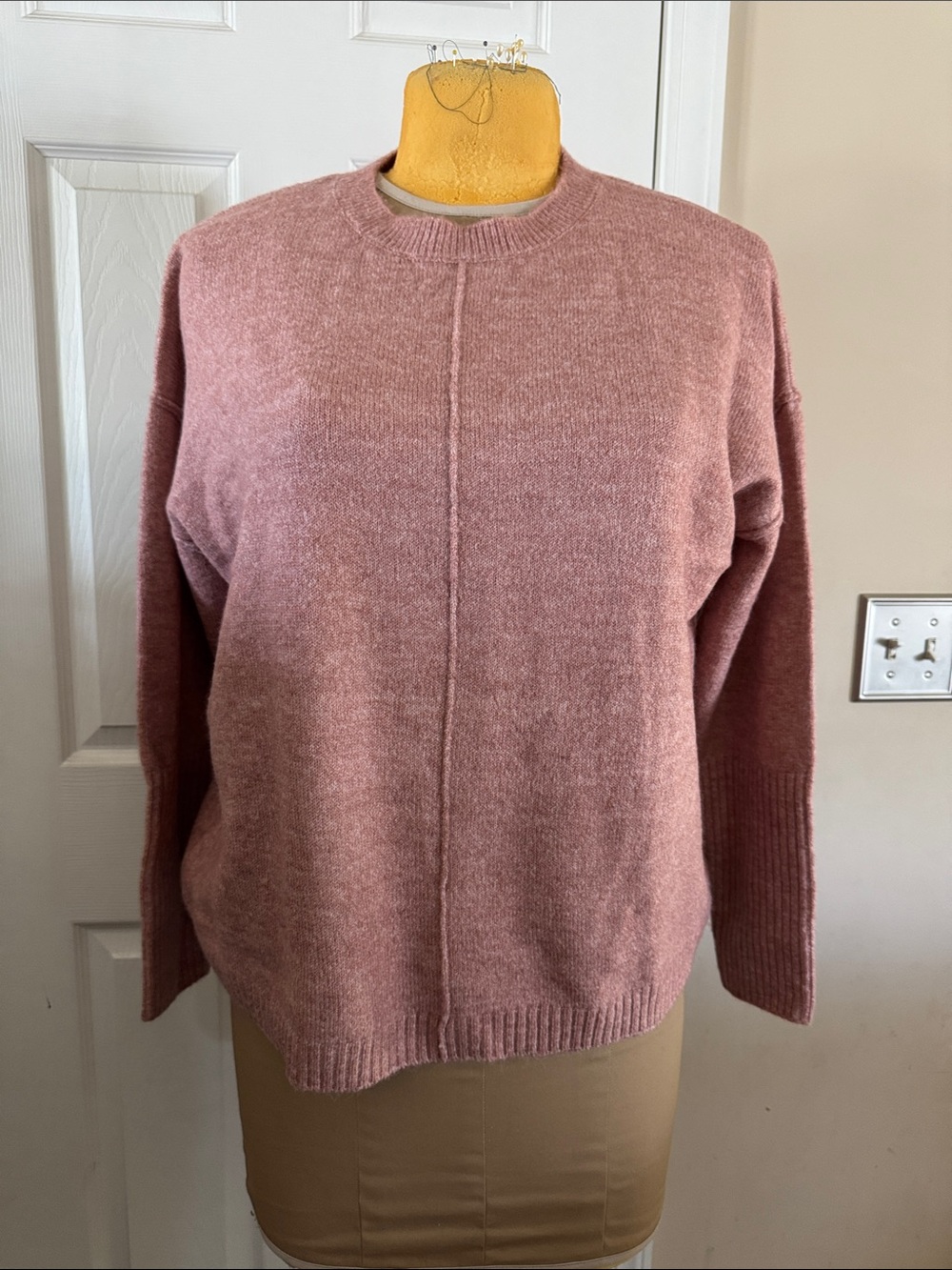 Cozy Crewneck Sweater - Dusty Rose